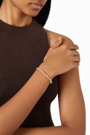 سوار سوبليما مرصع بكريستالات بافيه معدن مطلي بالذهب