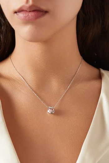 Bella V Pendant Necklace in Rhodium-plated Metal