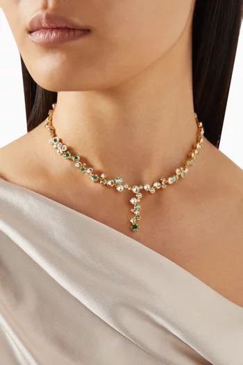 قلادة كونستيلا على شكل حرف Y معدن مطلي بلون ذهبي