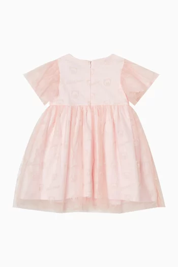 فستان بقصة واسعة مزينة بطبعة بدب