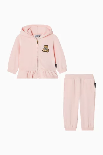 Bear Zip Tracksuit Set in Cotton-blend