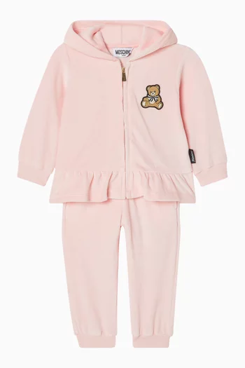 Bear Zip Tracksuit Set in Cotton-blend