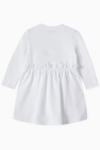 Ruffle Sweatshirt Dress in Cotton