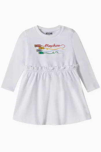 Ruffle Sweatshirt Dress in Cotton