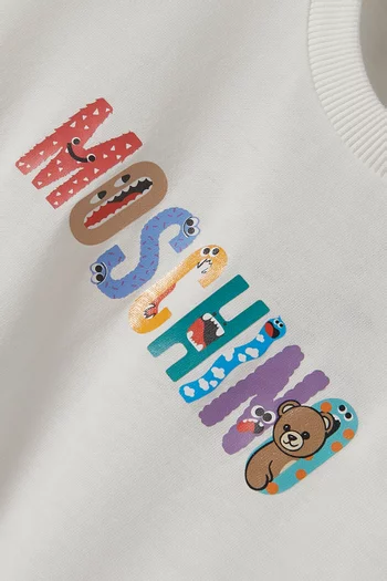 Logo Characters Long-sleeve T-shirt in Cotton Jersey