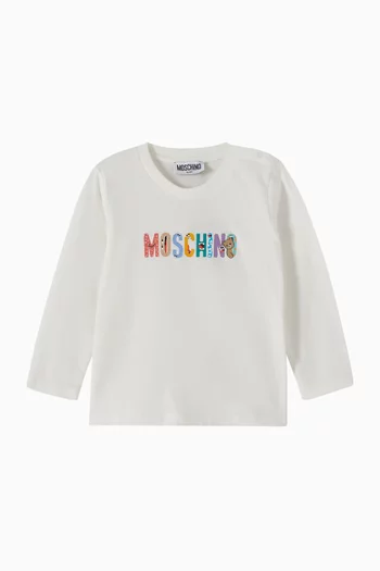 Logo Characters Long-sleeve T-shirt in Cotton Jersey