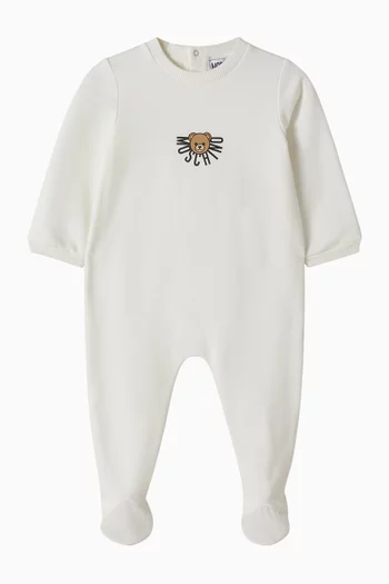 Bear-print Sleepsuit in Cotton-jersey