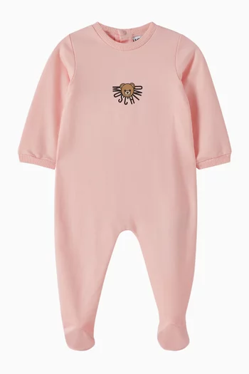Bear-print Sleepsuit in Cotton-jersey