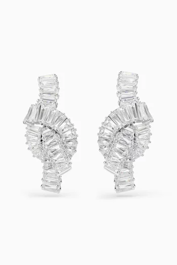 Matrix Baguette Earrings in Rhodium-plated Metal