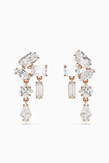 أقراط مسميرا متدلية معدن مطلي بالذهب الوردي