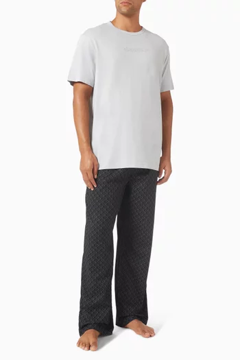 Logo-print Pyjama Pants in Cotton-poplin