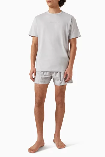 Crewneck Boxer Pyjama Set in Cotton