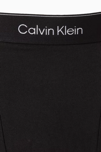 طقم بوكسر بطيّة مريحة وشعار الماركة قطن مطاطي، 3 قطع