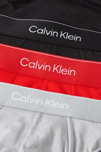 طقم سروال داخلي بشعار الماركة قطن مطاطي، 3 قطع