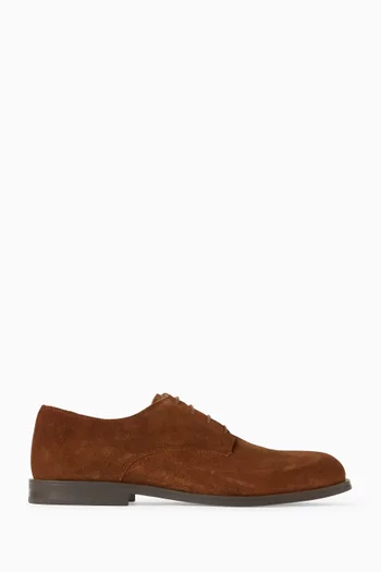 Cushioned Derby Lace-up Shoes in Suede