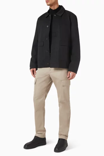 جاكيت فضفاض تويل معالج