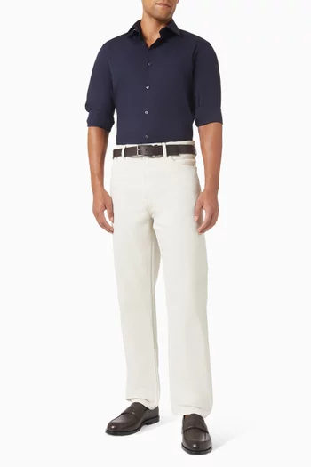 Long-sleeve Shirt in Stretch-poplin