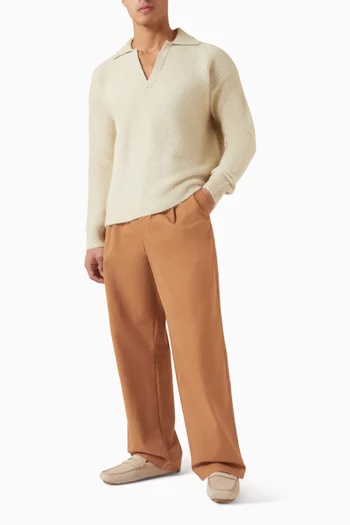 Johnny Collar Sweater in Brushed Alpaca-blend