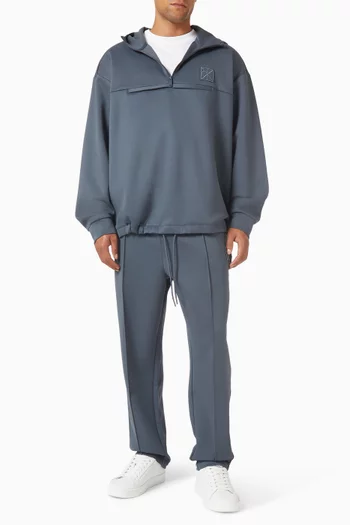 Quarter-zip Anorak Hoodie in Tricot