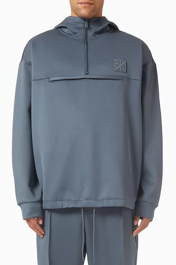 Quarter-zip Anorak Hoodie in Tricot