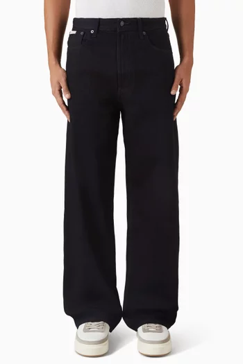 بنطال جينز فضفاض بتصميم على الخصر