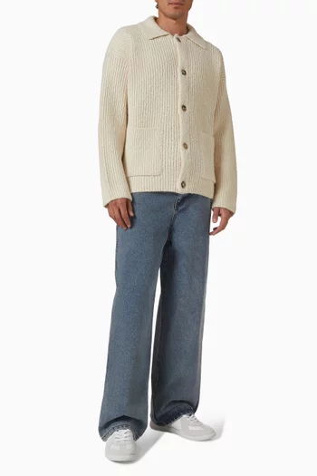 كارديغان منسوج من مزيج صوف