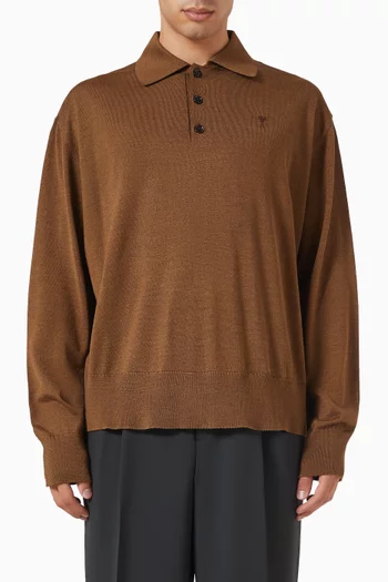 Ami De Coeur Polo Shirt in Wool Blend