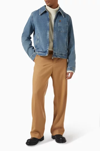 Wide Pants in Wool Flannel