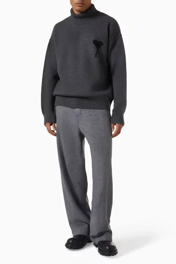 Wide Pants in Wool Flannel