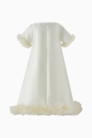 Fur-trim Maxi Dress
