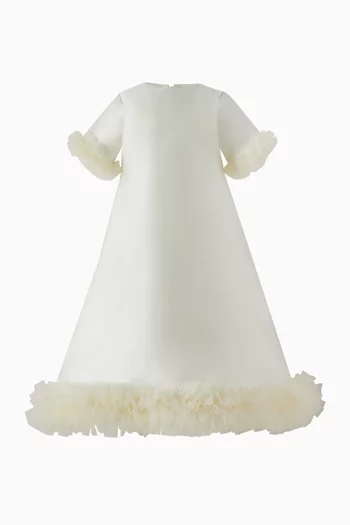 Fur-trim Maxi Dress