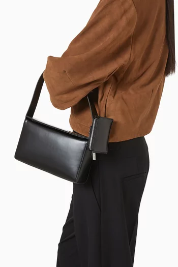 حقيبة كتف بتصميم صغير مستوحى من التسعينيات جلد بقر