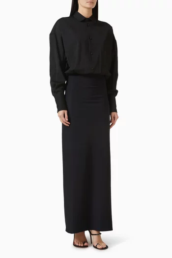 Barbara Elastic Waist Dress in Wool