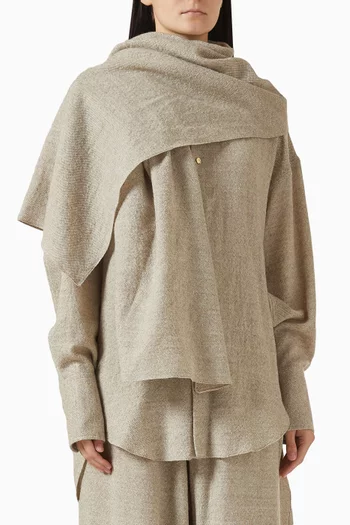 Georgia Detachable Scarf Top in Wool