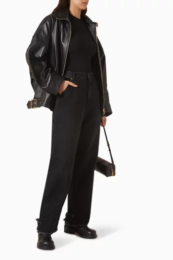 Celine Plonge Aviator Bomber Jacket in Nappa