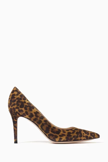 Gianvito 85 Pumps in Leopard-printed Suede