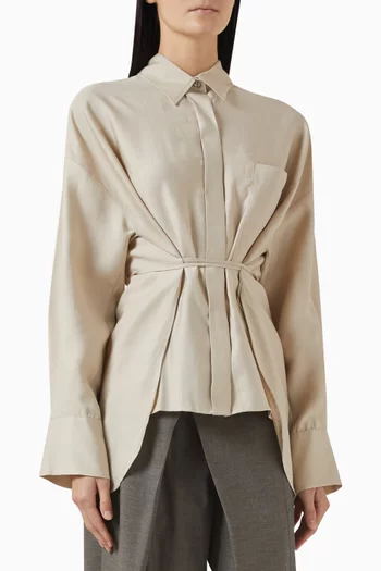 Asymmetric Belted Shirt