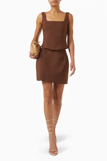 Khloe Mini Skirt in Crepe-knit