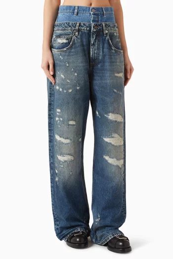 Double-waistband Jeans in Denim