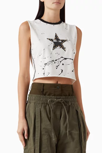 تي شيرت مزين بشعار الماركة قطن جيرسيه