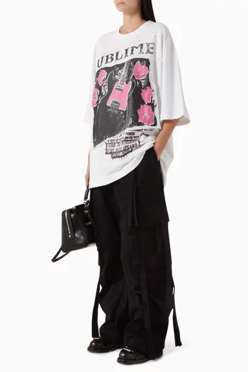 تي شيرت بطبعة قطن