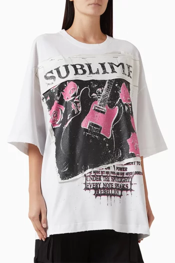 تي شيرت بطبعة قطن