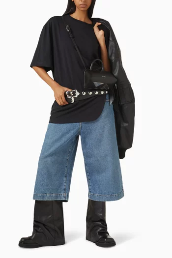 تي شيرت بحافة مقوسة قطن