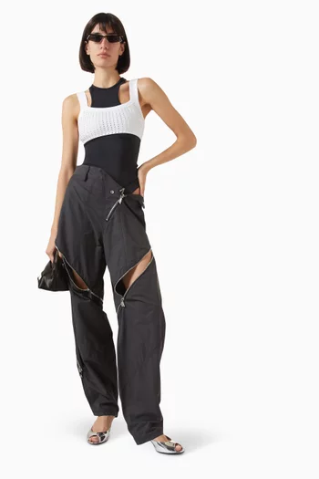 Zip Cargo Pants in Cotton-blend