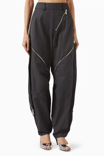 Zip Cargo Pants in Cotton-blend