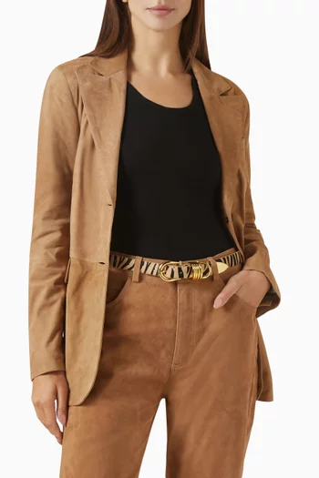 Hollyhock Belt in Zebra-printed Calf Hair