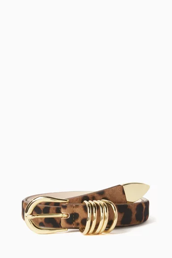 Hollyhock Belt in Leopard-printed Calf Hair