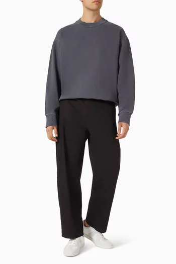 سويت شيرت بقصة فضفاضة قطن باهت