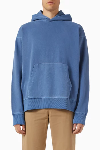 كنزة بغطاء رأس وقصة فضفاضة قطن باهت