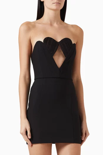 Heart-cup Mini Dress in Viscose Blend